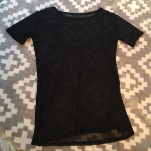 Black mesh rave t-shirt dress